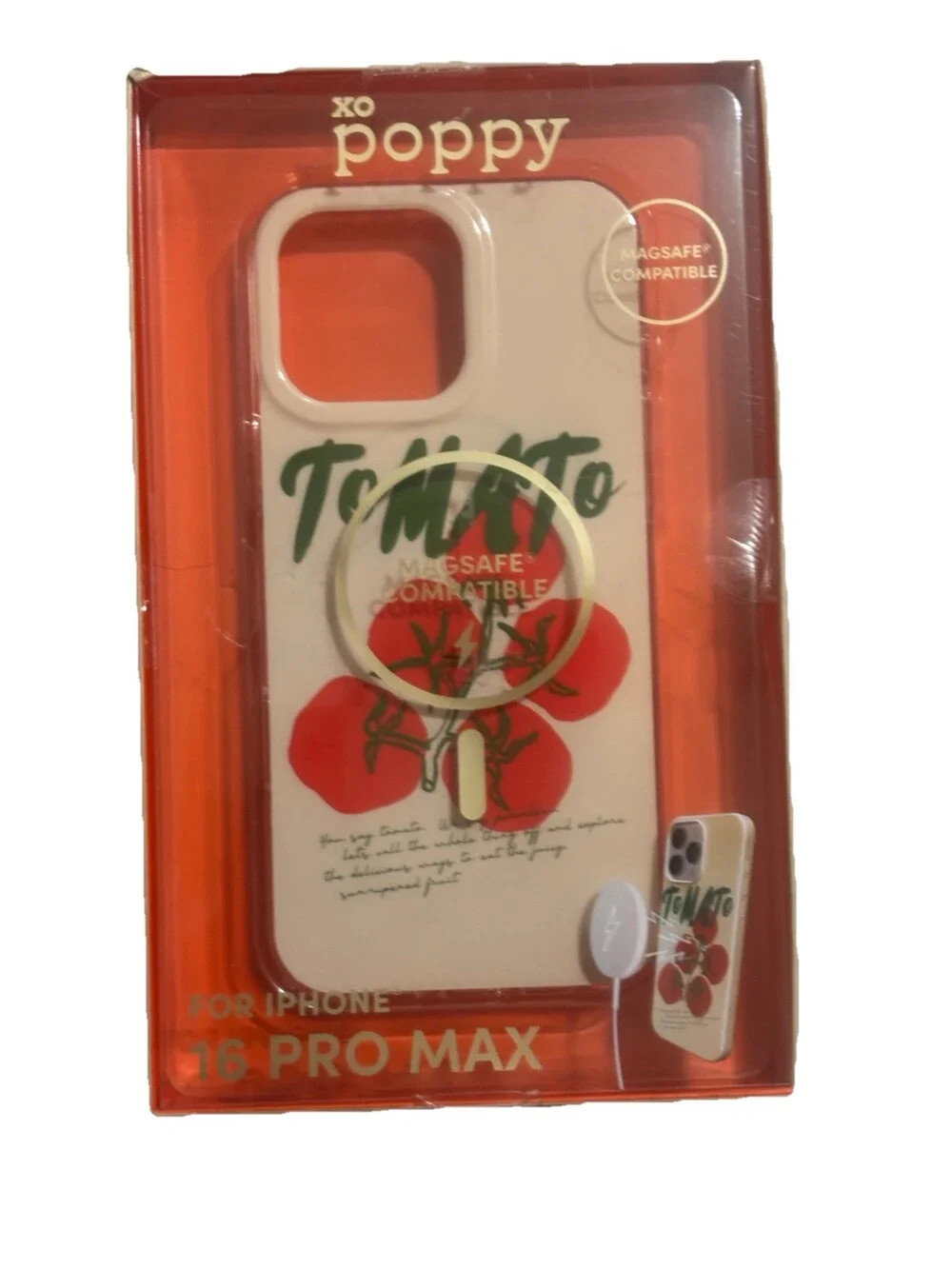 XO Poppy RED TOMATO Phone Case For iPhone 16 PRO MAX Magsafe Compatible